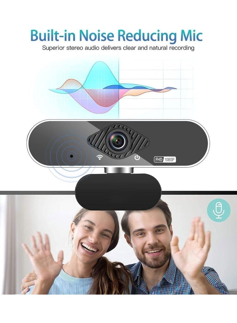 ZetRA USB Computer Webcam Built-in Microphone Web HD Digital Live Desktop Laptop Online Class Video Conferencing（1080P) - Image 4